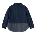 ASK JUNIOR Boys Jacket 2025 Spring Medium and Large Children's Denim Jacket Children's Contrast Color Jacket Trendy Blue 160 - Image 3