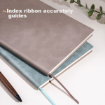Deli A5 sheepskin notebook leather cover business office notepad fashion text series (live up to the good times) 80 sheets BP152 gray - Image 8