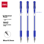 Deli 0.5mm push gel pen fountain pen signature pen 4 colors fashion pen body soft glue handshake black 12 pieces/box - Image 8