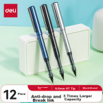 Deli [Anti-fall Little King Kong] Quick-drying straight liquid straight liquid neutral pen ballpoint pen 0.5mm ST head reinforced needle tube black 12 pieces/box S1629
