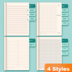 [Lowest price on the Internet] KOKUYO Kino Dream Series Four-hole Loose-leaf Large Capacity Interchangeable Inner Pages B5/40 Pages Horizontal Lines Forest Green 1 Book WSG-RUNP81LG - Image 6