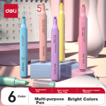 Deli large double-headed thick logistics express marker pen 1.5mm/5.7mm office signature student stationery teaching conference pen marker pen 10 pieces/box red S555