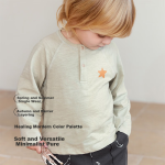 Babylove men's and women's baby tops spring style pure cotton inner wear long-sleeved T-shirt simple and versatile spring casual solid color bottoming shirt - Image 2
