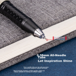 Deli business style uncapped neutral pen carbon water pen colorful pen holder signature pen 0.38mm full needle office pen black 12 pieces/box S46 - Image 5