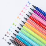Juvenile companion X Fanwuxiang neutral pen flower and Alice camellia ins high value quick-drying press brush pen black pen CS nib student use FWX-050 - Image 9