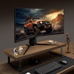 ATSCORE monitor heightening stand computer stand heightening stand monitor stand desktop computer desk stand notebook stand desktop base walnut brown - Image 3