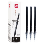 Deli (deli) new push straight liquid pen refill 0.5mm bullet head neutral pen ink flow smooth writing smooth black pen refill 10 / box SF10 - Image 5