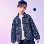 ASK JUNIOR Boys Jacket Spring Children's Letters Full Printed Casual Denim Jacket Blue 170 - Image 9