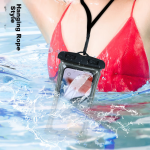 Best Coac mobile phone waterproof bag touch screen mobile phone case swimming drifting lanyard hanging neck suitable for takeaway rider special rainproof protective shell large diving hot spring universal black - Image 4