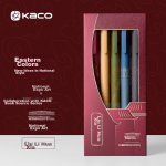 KACO color push gel pen set Guobo Yanyi joint signature pen 0.5mm water pen color core bullet mixed color 5 pieces/box Liuli Huaxia K1015 - Image 6