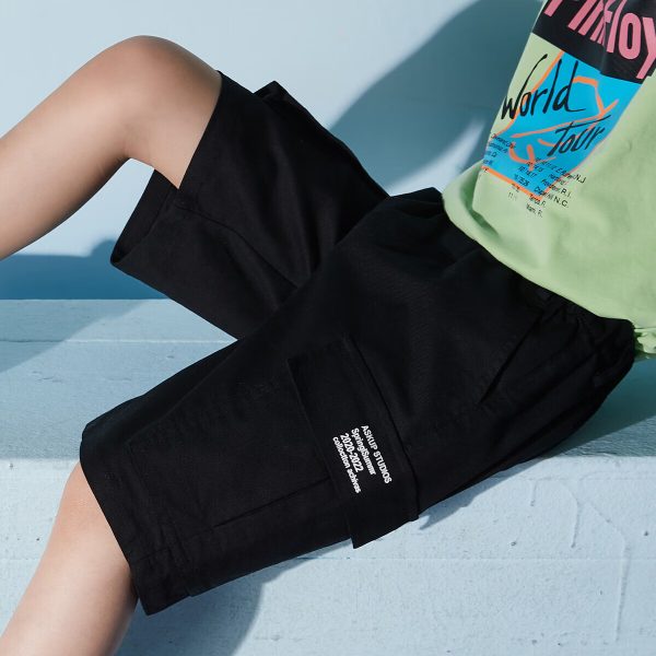 ASK JUNIOR gradient children's pants 2025 spring girls wide-leg pants straight pants casual denim trousers 170 blue