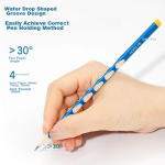 Deli hole pen pencil 10 HB writing pencils easy to grip children's posture correction student calligraphy pen gift (blue) HC806-HB Children's Day gift for girls - Image 4
