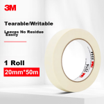 3M 2214 white masking tape high temperature resistant office home decoration daily use car spray masking seamless spray paint fixed protection 20mm*50m*0.085mm single roll - Image 2