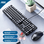 AOC GK410 + MS100 mechanical keyboard and mouse set wired keyboard and mouse set game office computer notebook keyboard full size black red axis - Image 7