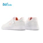 361° children's four seasons skateboard shoes for boys and girls (3-12 years old) versatile Velcro skateboard shoes white shoes pink 37 - Image 9