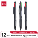 Deli 0.5mm bullet colored push gel pen 12 pieces (cherry pink) SA500