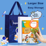 [A must-have for school] Wengu 25-piece vertical portable accordion bag A4 large-capacity file storage bag vertical multi-layer folder student test paper folder FQB-026 Ice Moon Blue - Image 5