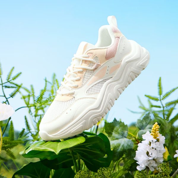 361° sports shoes women's spring and summer mesh outdoor retro couple thick bottom casual dad shoes women's 682426763F-5