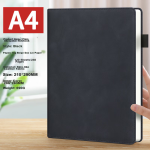 Faramont notebook A4 thick notepad business sheepskin retro notebook work diary meeting record book office stationery customizable black - Image 3
