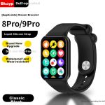 Bkayp for Xiaomi Mi Band 8 Pro/9 Pro strap silicone wristband sports men and women loop metal snap Xiaomi Mi Band 8 Pro/9 Pro [Black]