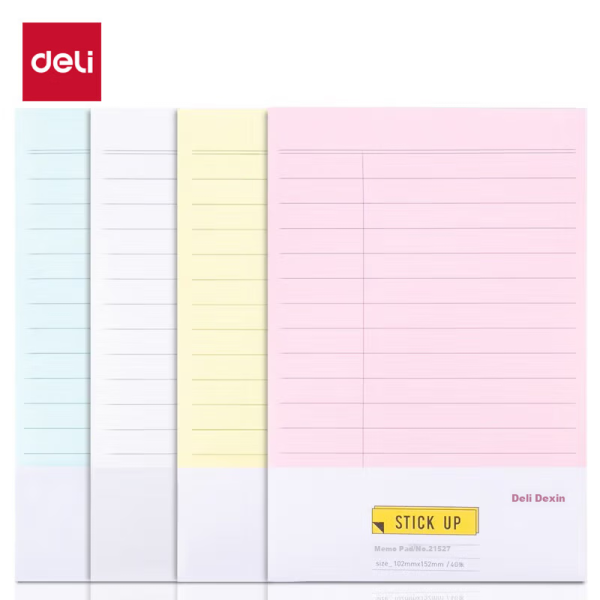 Deil 12 books 480 pages horizontal line sticky notes color notes / sticky notes / self-adhesive message pad (102*152mm) office supplies 21527