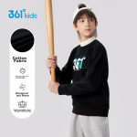 361° children's clothing for boys and girls 2024 autumn 3-12 years old all-match pullover sweatshirt black 150
