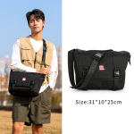 361° Men and women large capacity shoulder bag messenger bag student couple leisure sports outdoor small backpack messenger bag black - Image 5