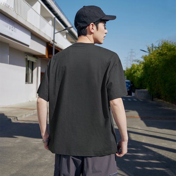 361° short-sleeved men's spring and summer pure cotton sports t-shirt loose round neck casual printed top 652519106-4