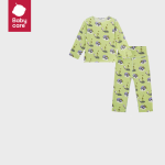 babycare baby home clothes spring and autumn baby pajamas Youkesi children's underwear set Moria green 90 - Image 5