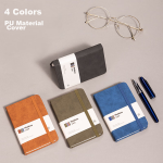 Deli A7/96 sheets portable notebook leather cover creative pocket book mini notebook word handbook black BP119 - Image 5