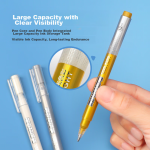 Deli 0.5mm mechanical pencil set (3 automatic pens 60 lead cores) with eraser for students to practice writing for exams 33156 white - Image 6