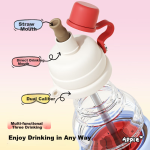 BABLOV Huabansen thermos cup for women, high-value, large-capacity, cute water cup for students and children, tea and water separation straw cup - Image 3
