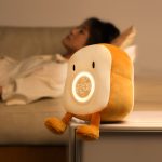 Momen doll alarm clock toast plush alarm clock night light multi-function student creative electronic clock boys and girls children's holiday gift to sleep with haha