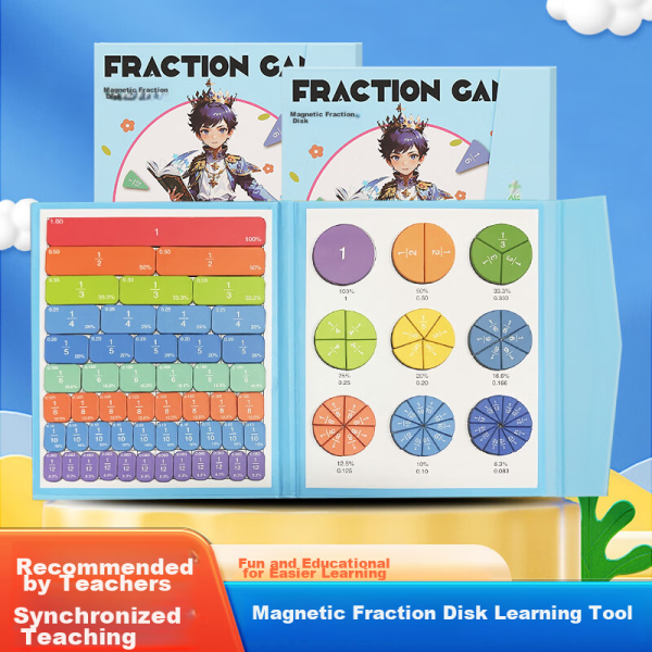 [Really Cheap Live Room] Tu Tu Fish Magnetic Fraction Plate Mathematics Teaching Aids Third Grade Primary School Mathematics Teaching Aids Toys Primary School Students Fraction Cognition Addition, Subtraction, Multiplication, Division and Equal Division Operation Early Education Toys