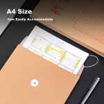 Deli [Super Hot Item] Deli 50 pieces in a pack 1600g A4 mixed kraft paper file bag commodity bag side width 3cm data bag document protection bill storage PP411-50 - Image 5