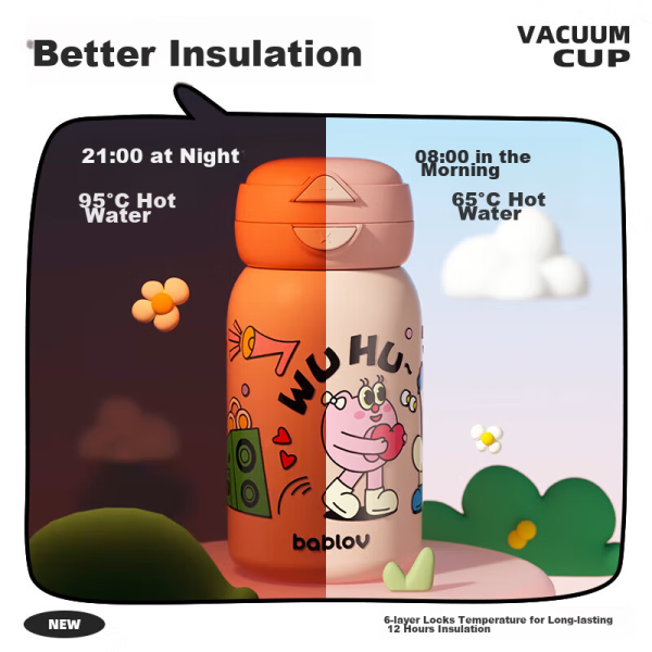 BOTTLED JOY ton cup ice insulation cup 316 stainless steel 500ml large capacity water cup children student souvenir