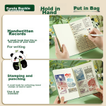 Zuo Lanzhe Children's Day Panda Buckle Notebook Book High Value Notepad Stamp Blank Book Handbook Student Postgraduate Entrance Examination Word Book Record Book Diary - Image 8