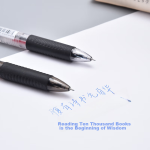 Deli (deli) smooth MUJI style neutral pen 0.5mm enhanced needle pen head student neutral pen brush pen ins cold style black 12 pieces/box S108 - Image 2