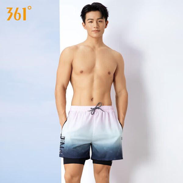 361° swimming trunks men's anti-embarrassment loose quick-drying swimming trunks large size boxer beach pants hot spring swimming equipment