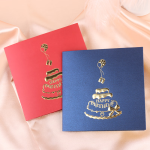 Touch Fish 3D Birthday Card New Year Gift 3D Cake Couple Confession Card Creative Music Light Message Card Letter Paper Star Blue 3D Card (with Envelope) - Image 7