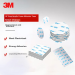 3M double-sided adhesive strong seamless waterproof office supplies/ETC special/student stationery/handmade and other suitable adhesive 6606-GP diameter 40MM/8 pieces