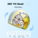 B.Duck little yellow duck children's cloth swimming cap for boys and girls with long hair, comfortable and not tight on the head, cute cartoon and quick-drying swimming equipment - Image 3
