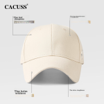 CACUSS baseball cap for women, four seasons, large head circumference, hard top cap, sun protection sun hat, couple all-match, face-showing small hat - Image 4