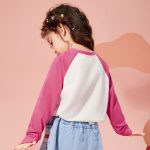 ASK JUNIOR Girls Long Sleeve T-shirt 2025 Spring Children's Letter T-shirt Raglan Bottoming Shirt White 110 - Image 3