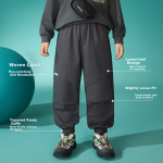ASK JUNIOR pure cotton boy pants 2025 spring overalls casual sports woven pants children's leggings trousers gray 160 - Image 4