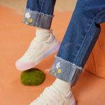 ASK JUNIOR Girls Pants Spring Children's Washed Jeans Turned-Hem Embroidered Trousers Anti-Mosquito Pants Blue 100 - Image 3