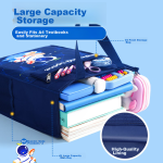 [A must-have for school] Wengu 25-piece vertical portable accordion bag A4 large-capacity file storage bag vertical multi-layer folder student test paper folder FQB-026 Ice Moon Blue - Image 3