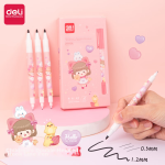 Deli student children's stationery art double-headed hook pen thin rod marker sweetheart girl hook line marker 6 black S562-G - Image 2