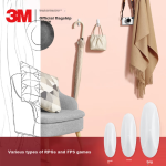 3M hook punch-free office supplies strong door back sticky hook no trace no damage to the wall reusable designer series medium 2 pieces - Image 2