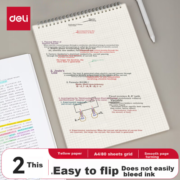 Deli 6 B5/60 sheets kraft paper soft copy stitched notepad/notebook/diary 33387
